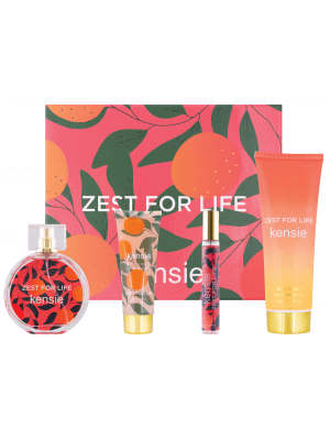 Zest for Life Gift Set 3.4 oz. EDP 10ml EDP 6.8 oz. Body Lotion 75ml Glow Oil